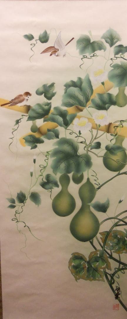 掛け軸 竹堂 作 開運『 六瓢 』 絹本 希少 軸装 茶道具 掛軸 新品 未使用