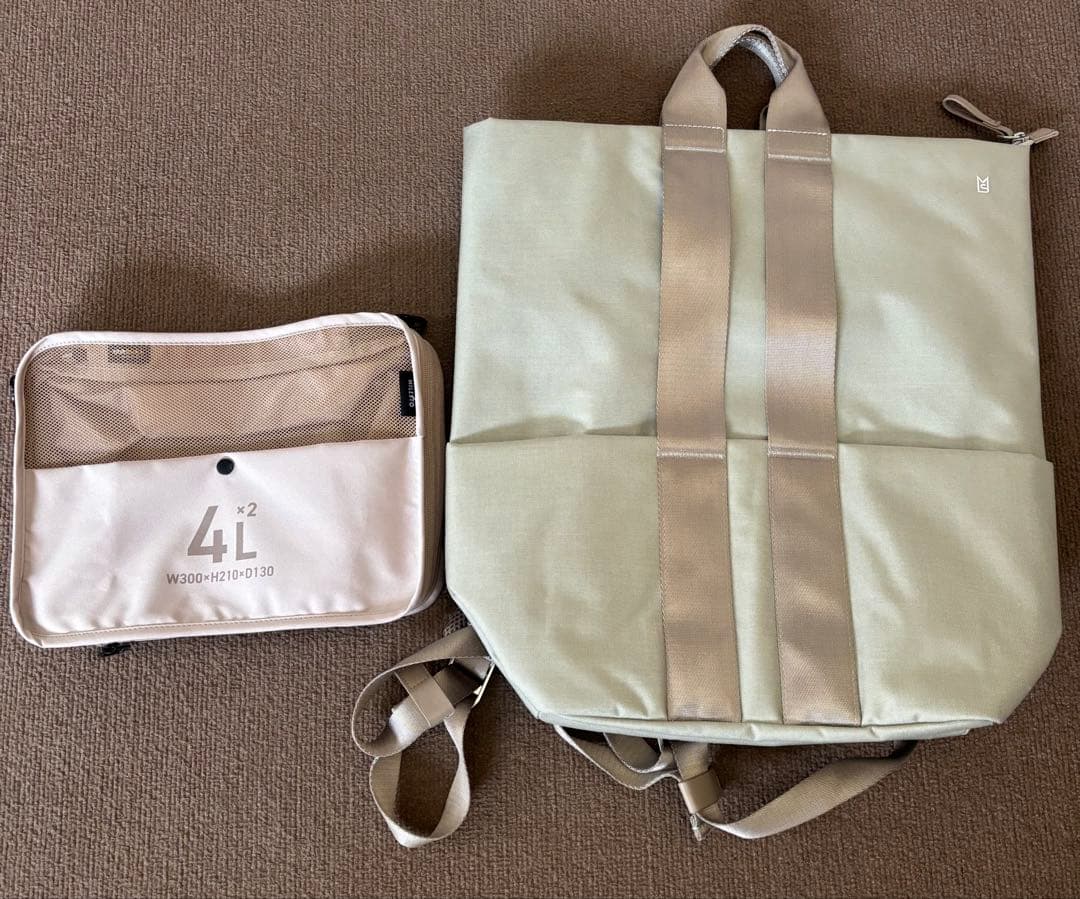 ミレスト　グレー ジュ　バックパック　 L STLAKT 圧縮ポーチ　セット