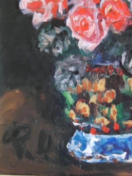 梅原 龍三郎、薔薇図、高級希少画集画、版上サイン入 新品額付 - メルカリ