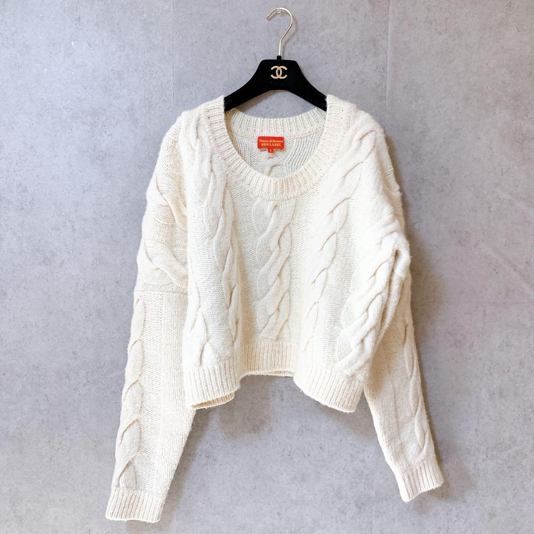 【美品】ヴィヴィアンウエストウッド レッドレーベル アルパカ混 ケーブルニット