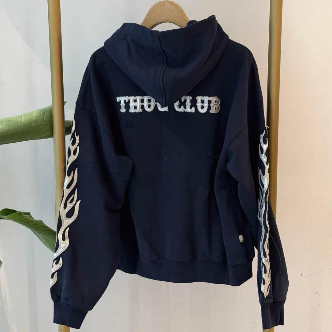 Thug club Leather Flame Hooded Zip-Up - メルカリ