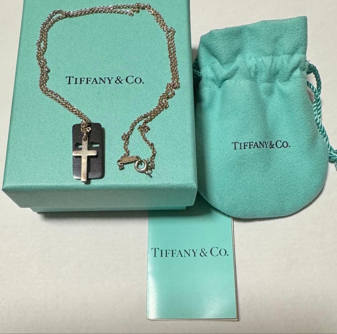 Tiffany&Co ダブルクロス　チタンプレート　シルバー　ネックレス　925