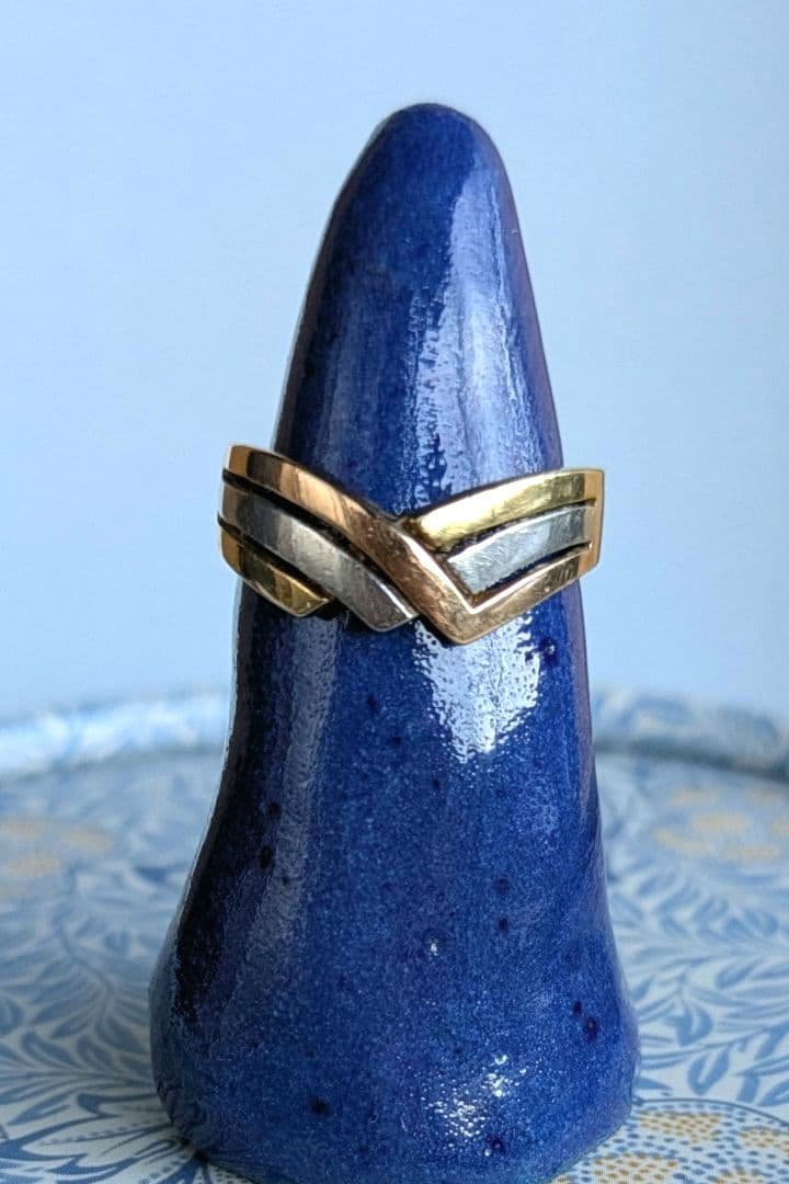 k18 pt900 デザイン リング １２号 4.1g