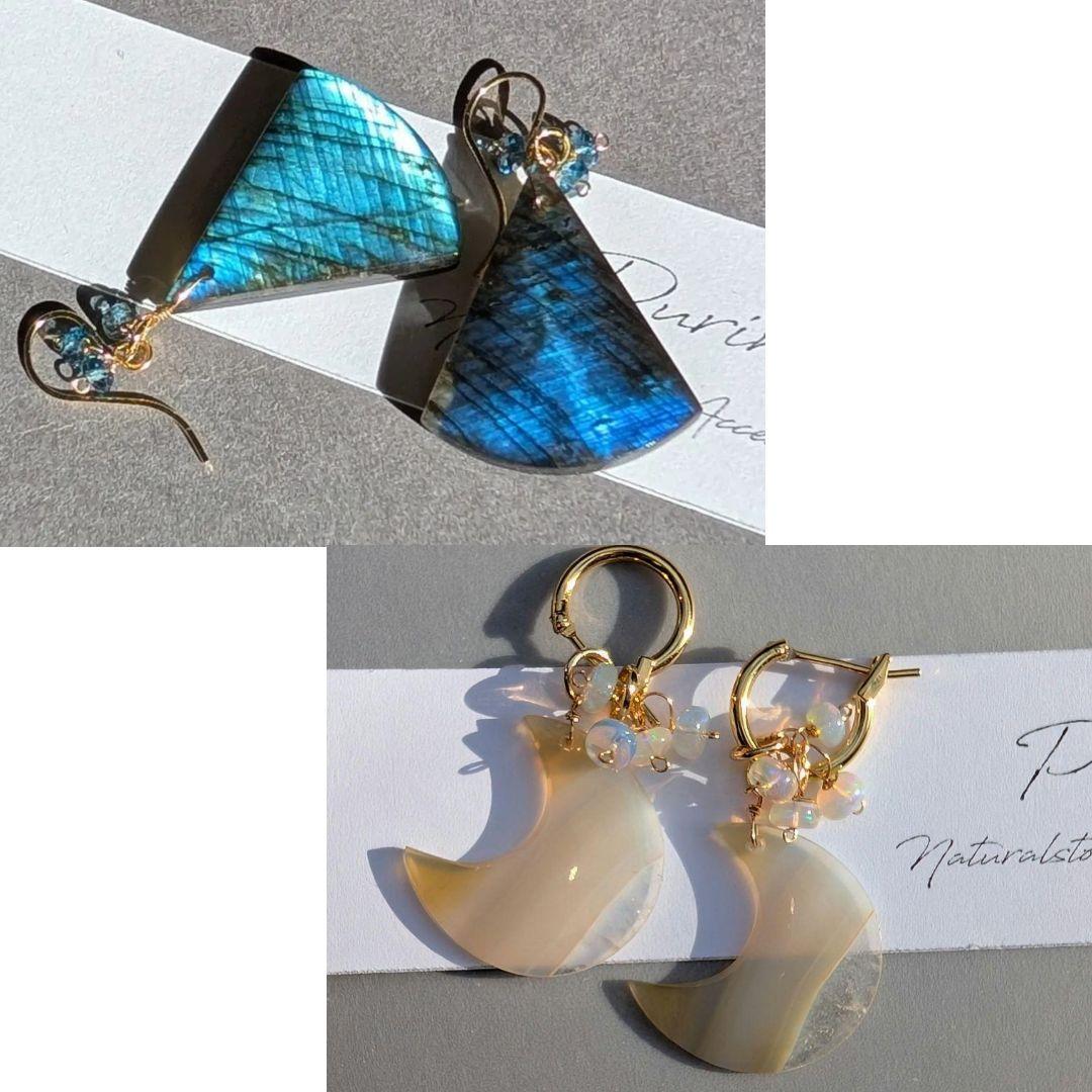 skygray様 ラブラドライト ダブレットピアス