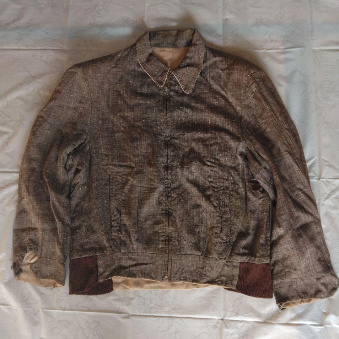 あ*様 50s～vintage ギャバジン・ギャバジャン　ネップ柄ロカビリーリバ