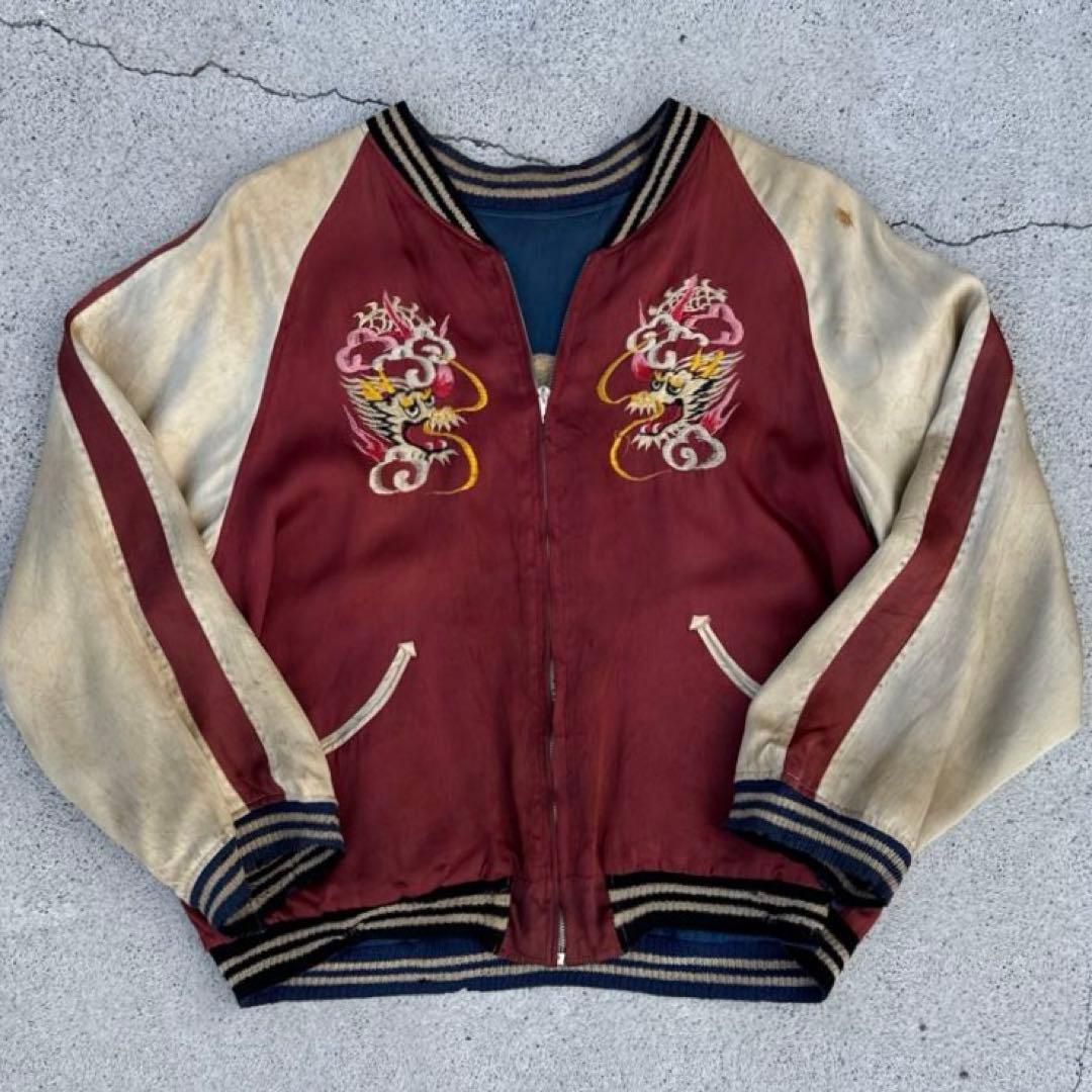 専用】40s~50s スカジャン スーベニアジャケット 顔虎 綿無し - メルカリ