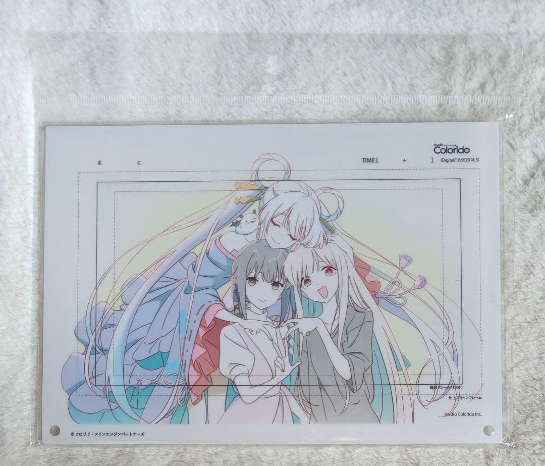 超かぐや姫！　ラフ原画　アクリルパネル　かぐや　酒寄彩葉　月見ヤチヨ