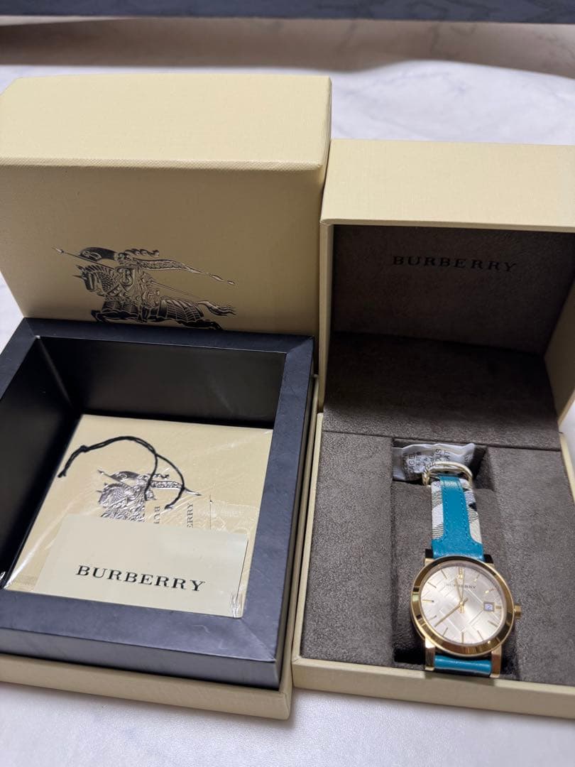 BURBERRY アナログ時計 ゴールド/ブルー