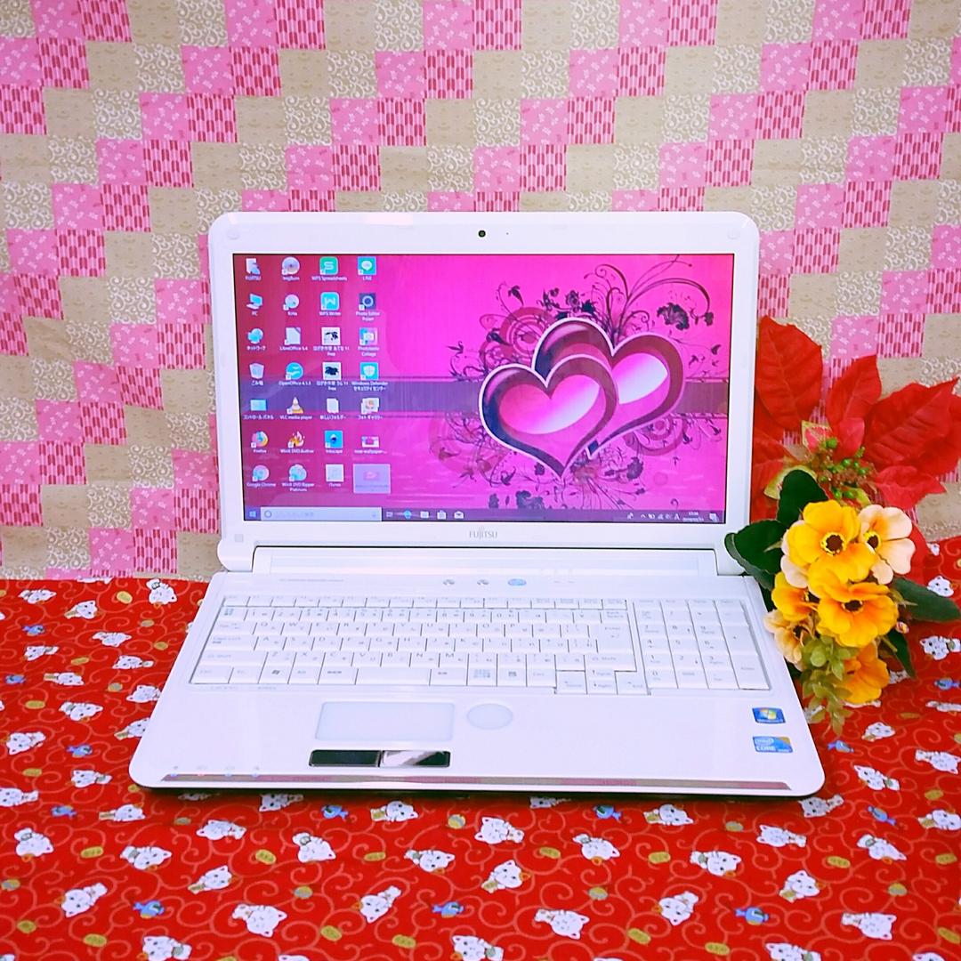 富士通/大容量500GB/Win10搭載/テレワーク可能パソコン/ソフト多数