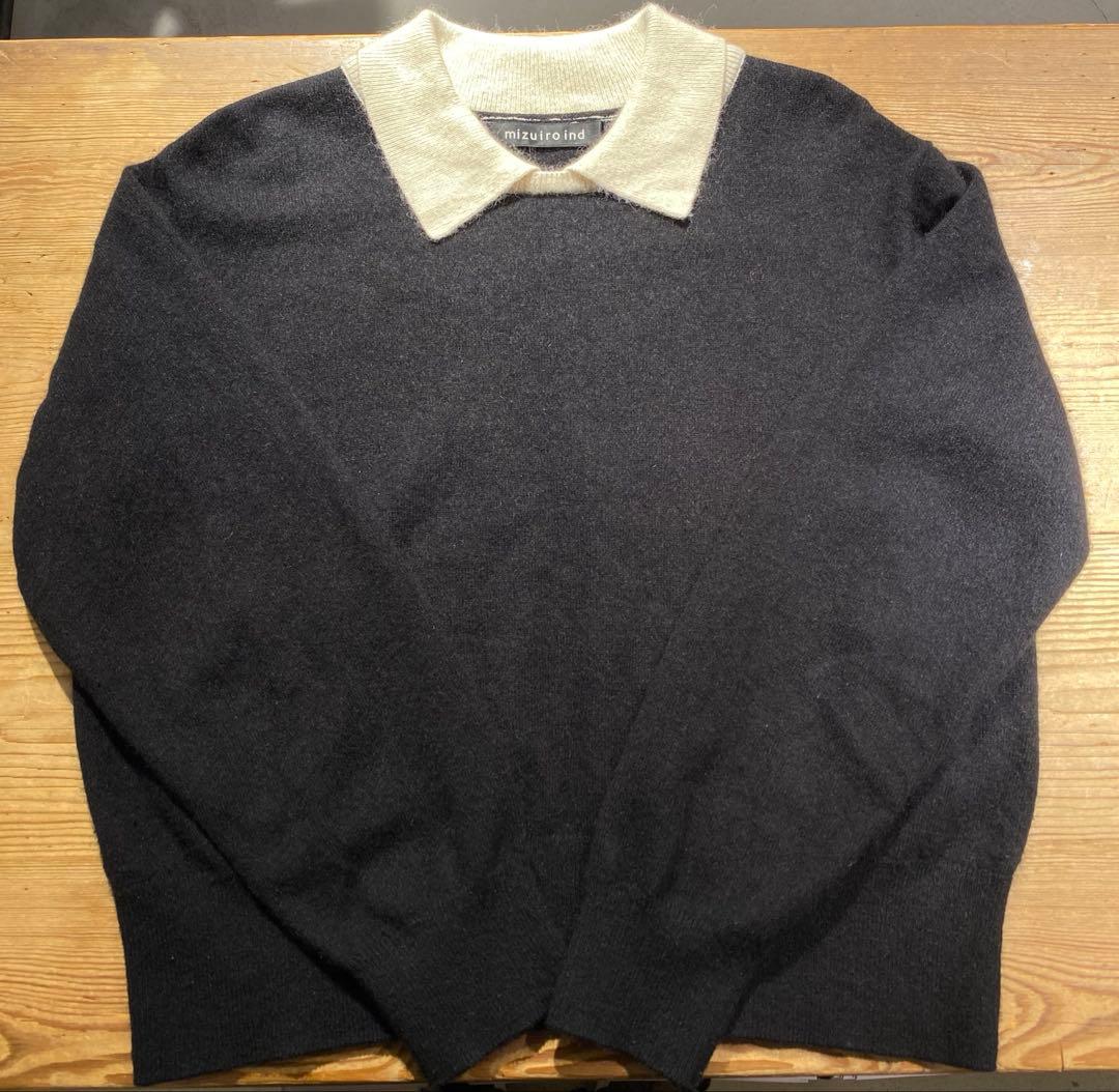 mizuiroind ハイゲージ襟付きプルオーバー