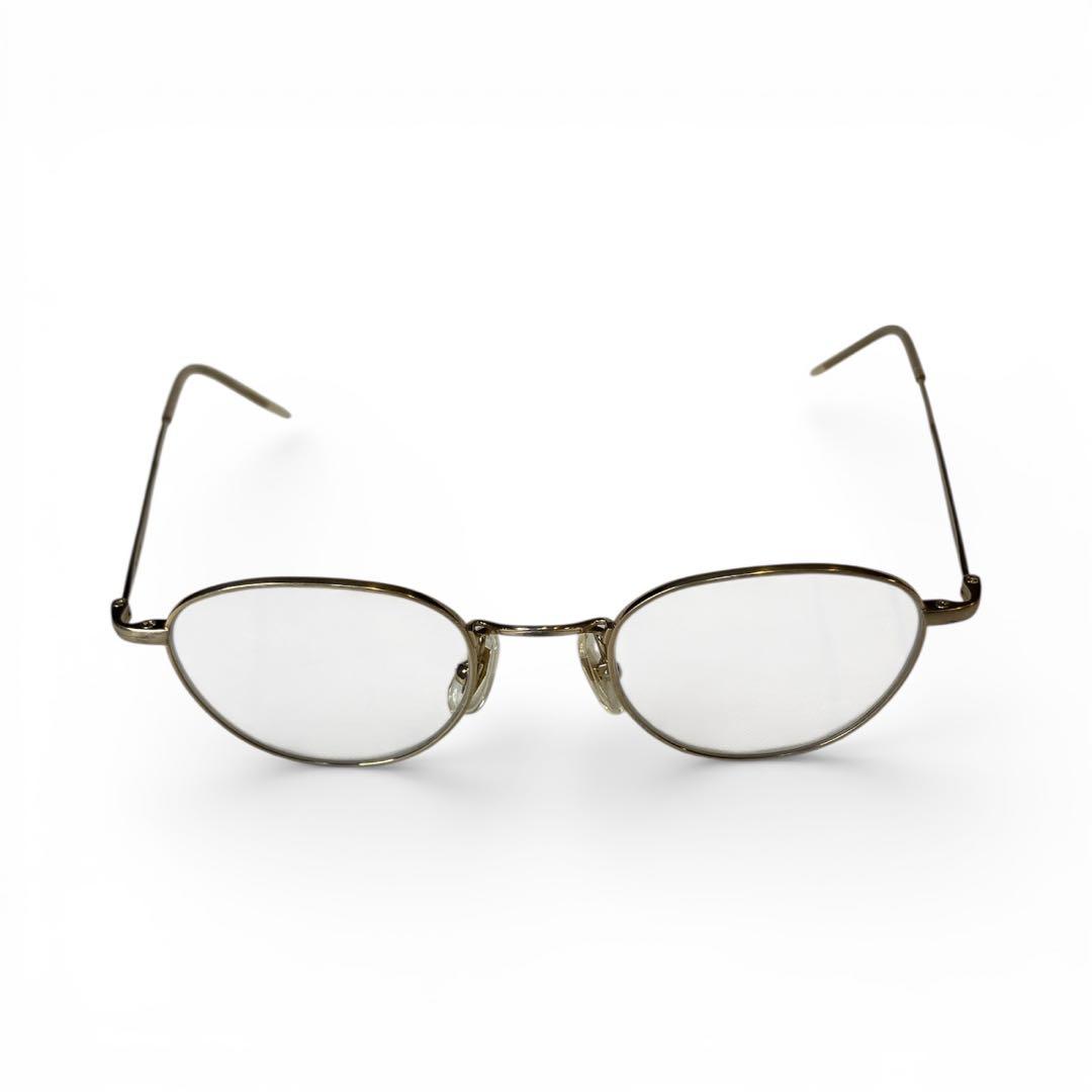 金子眼鏡 チタン ゴールド　オーバルフレーム メガネ　45⬜︎20-138 現状品