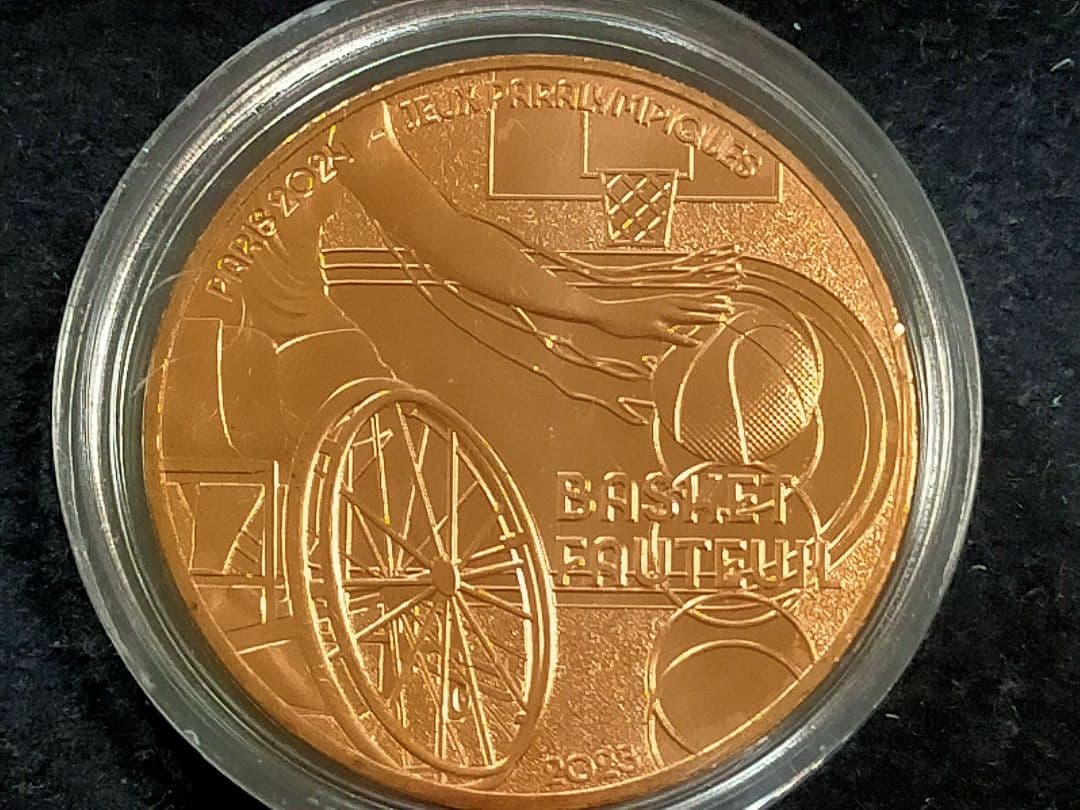 仏⑦。「フランス・パリ2024オリンピック大会(車イスバスケ)記念」。