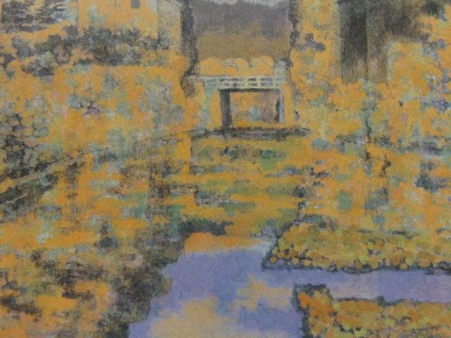 細木成實、【日暮】、希少な額装用画集画、新品高級額 額装付、状態良好