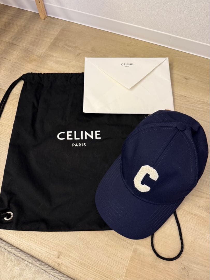 CELINE セリーヌ Cロゴ キャップ Sサイズ ネイビー美品