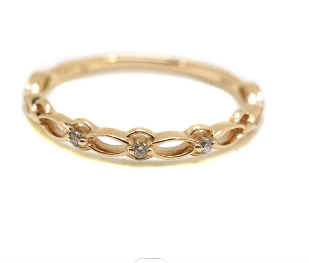 agete【アガット】リング 指輪 K10 ダイヤモンドD0.02ct　11号