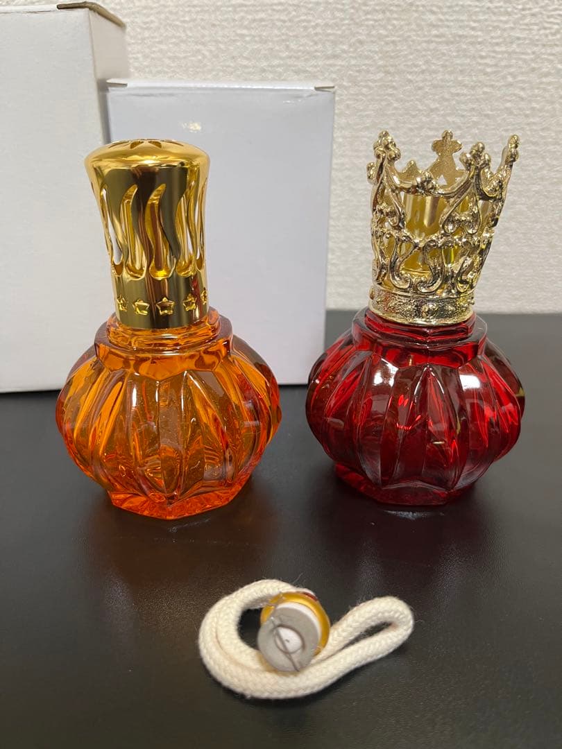 新品未使用ミニランプ　ランプベルジェオイル 使用可能　2個セット　濃い柿色と赤