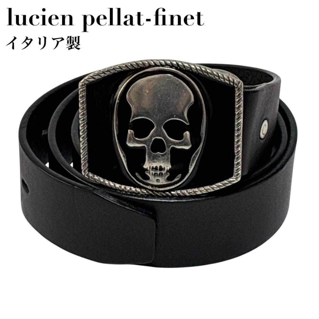 ルシアン・ペラフィネ ベルト スカル ドクロ 本革 イタリア製 ビッグバックル