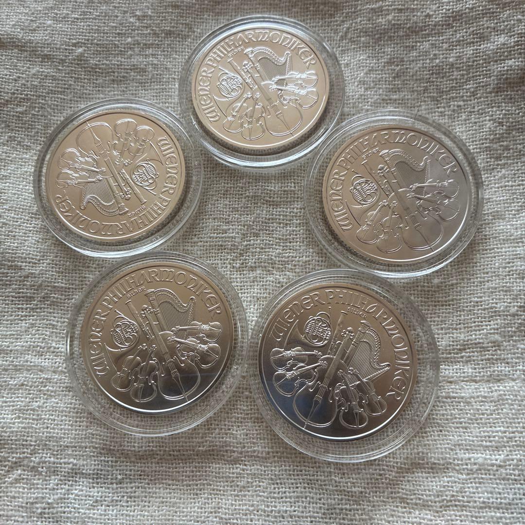 オーストリア 150ユーロ 銀貨5枚セット　１オンス銀貨　純銀 純銀 コイン 銀貨 ウィーン銀貨 1オンス オーストリア造幣局発行