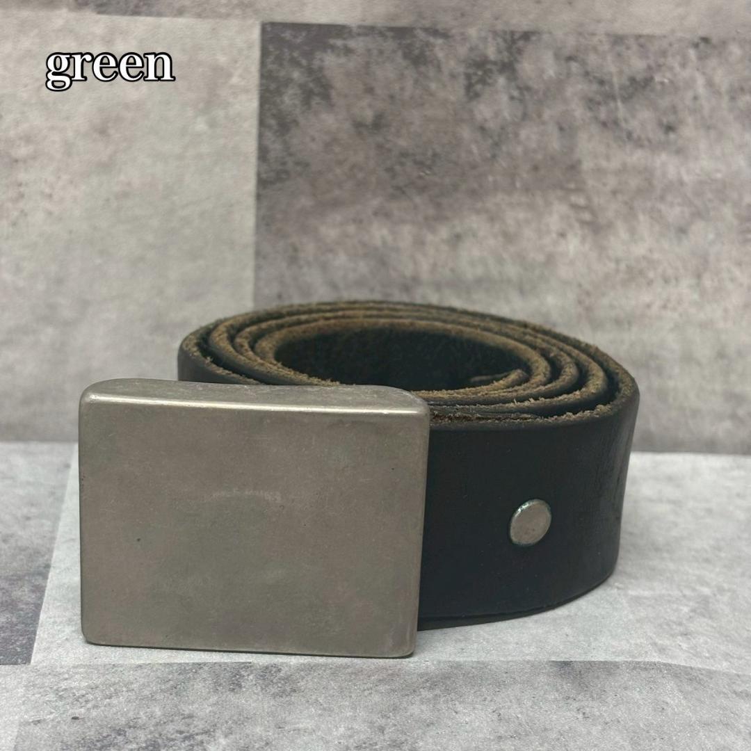green 現HYKE 金属バックル レザーベルト 34inch DMG24