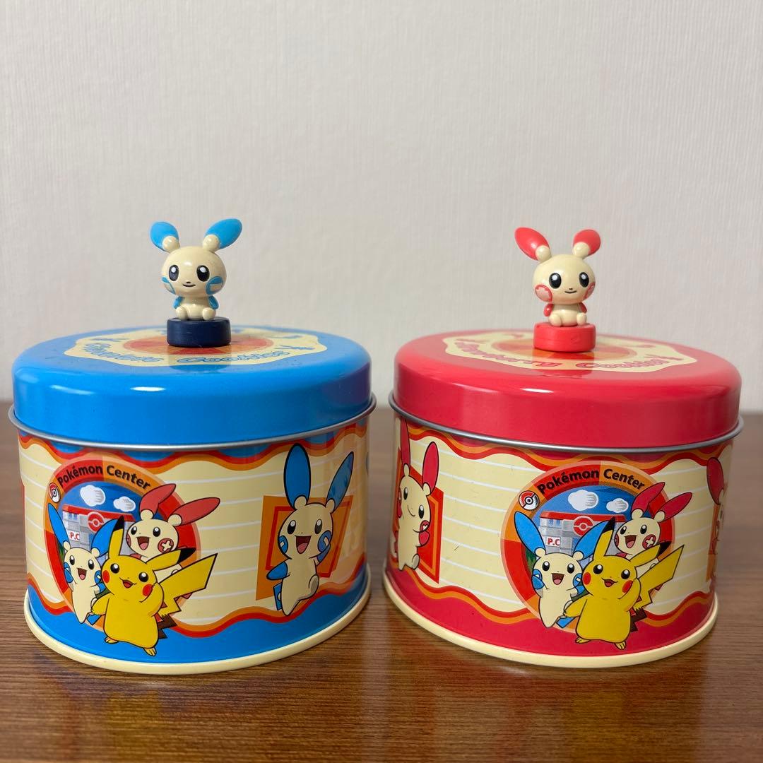 2004年 ポケモンセンター お菓子 クッキー 缶 プラスル マイナン 美品