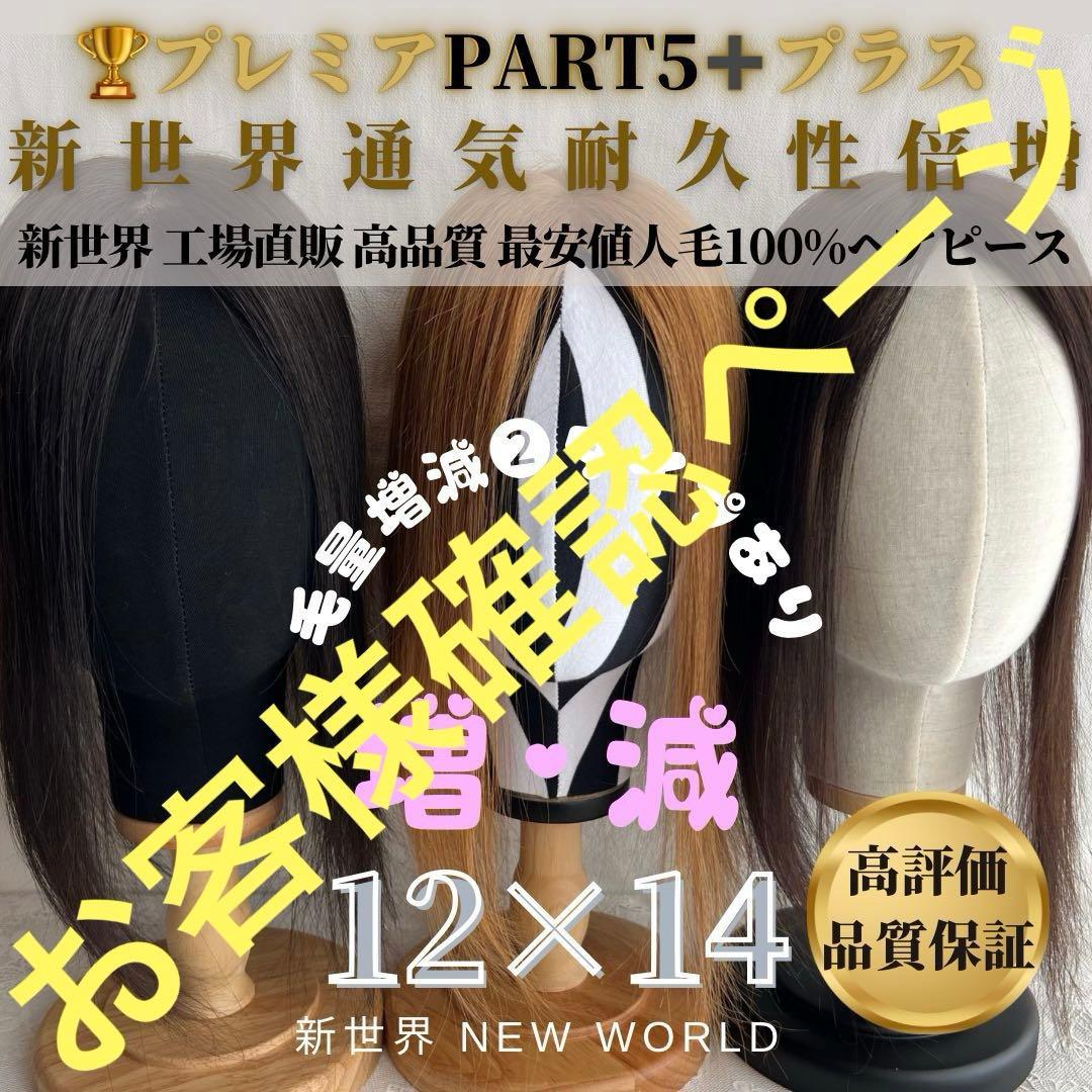 新世界プレミア真皮シリーズ★全人毛　ヘアピース　ウィッグ12*14総手植え45㌢