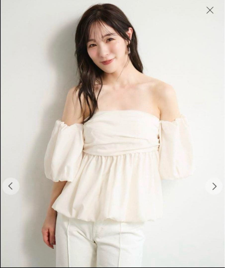 【新品・未使用】Aimeine エメイン 2wayバルーンベアブラウス　ホワイト