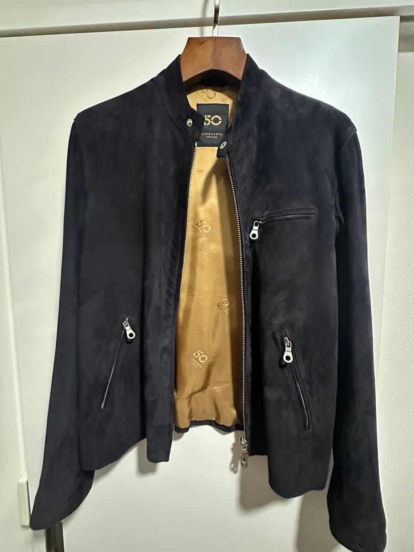 美 CINQUANTA H502 ゴートスエード シングルライダース 黒