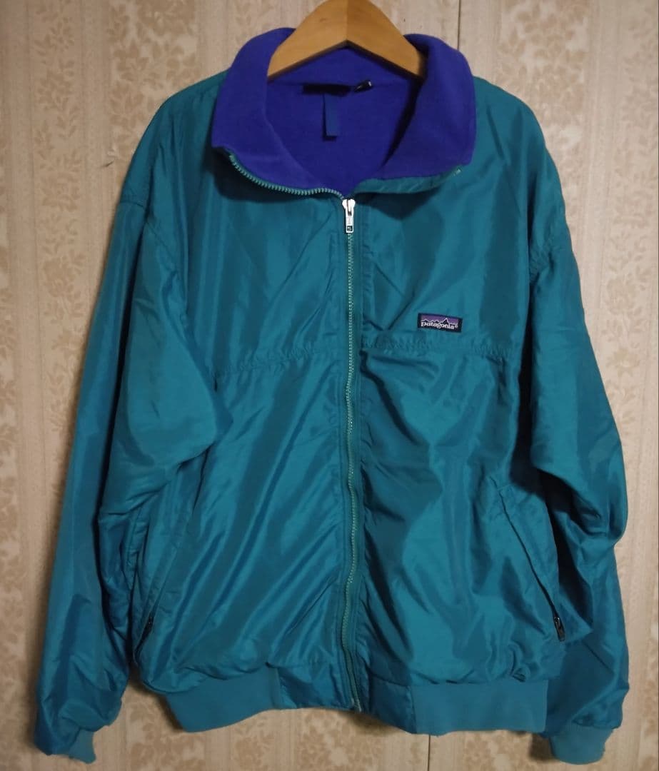 ​【USA製】90s Patagonia シェルドシンチラジャケット L ターコ