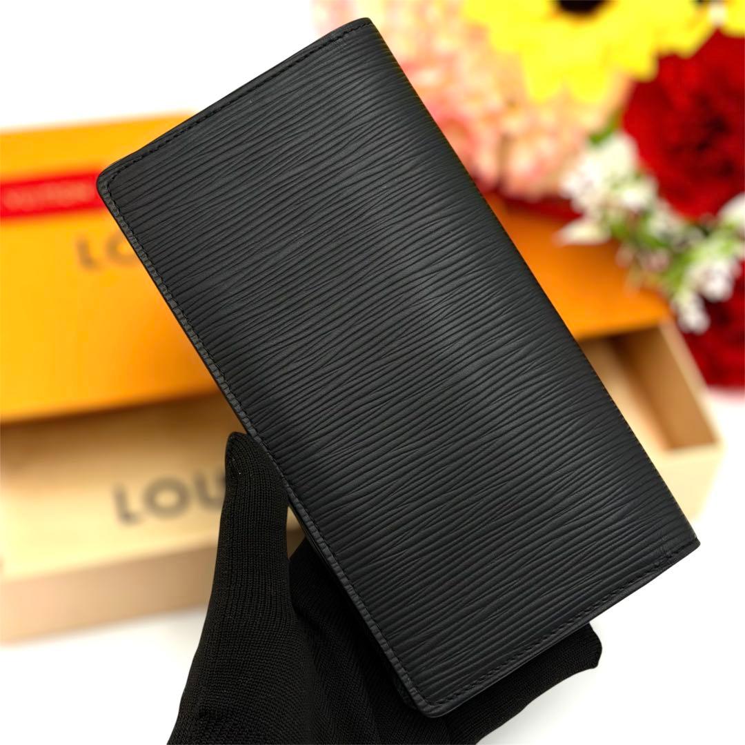 未使用級】ルイヴィトン エピ ブラザ 長財布 レザー ブラック M60622