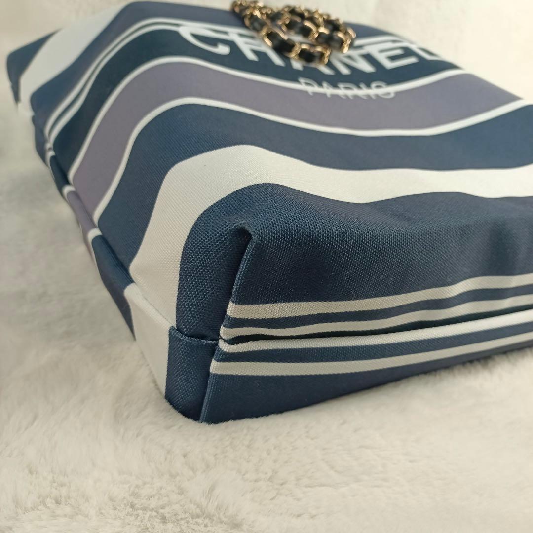 CHANEL ノベルティ チェーン ストライプ トートバッグC3 - メルカリ