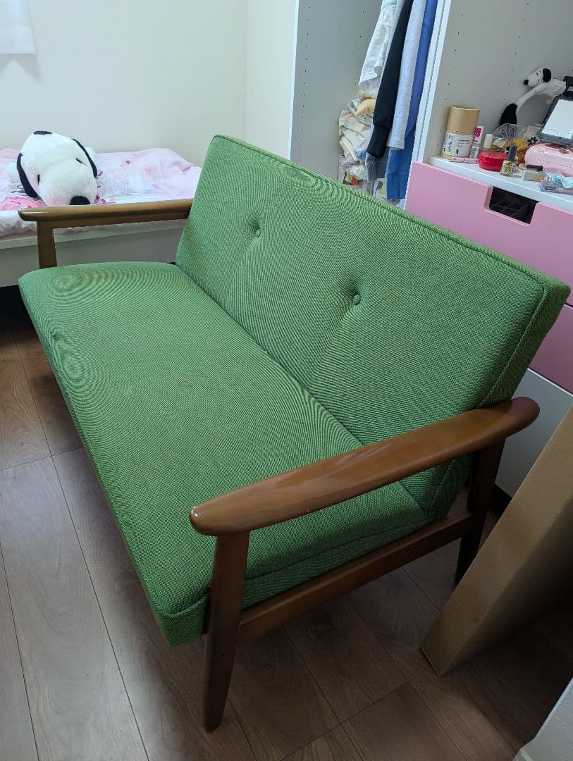 【louis】カリモク60 Kチェア 2シーター タープグリーン