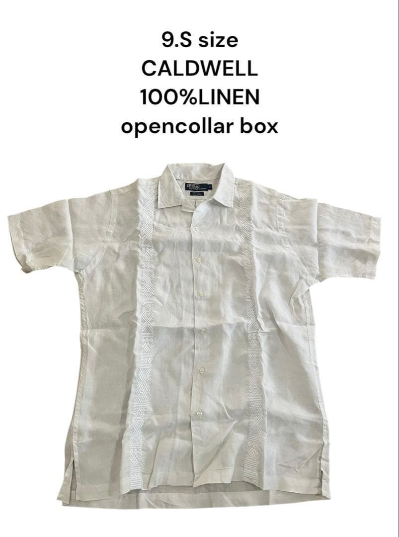 90s ラルフローレンCaldwell 半袖シャツ S白　ポニー無し　無地