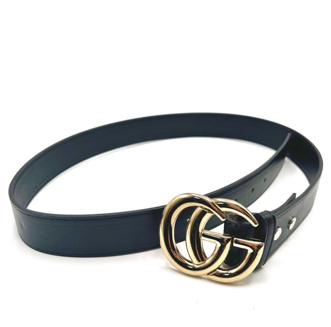 極美品✨GUCCI ベルト 黒 マーモント ゴールド金具 ダブルG GG - メルカリ