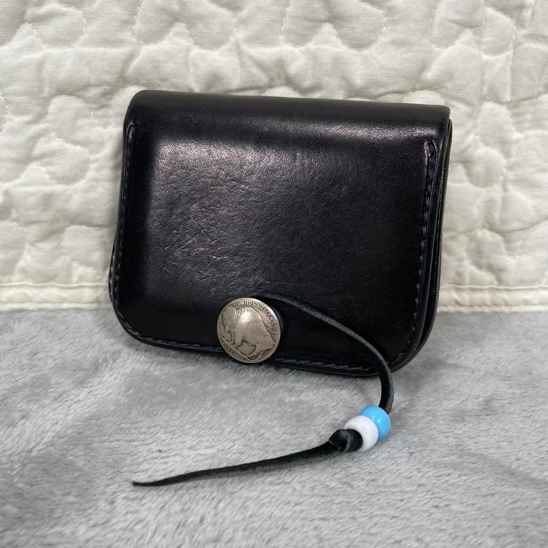 goro's ゴローズ　コンチョ付き 角型 小銭入れ ケース ブラック