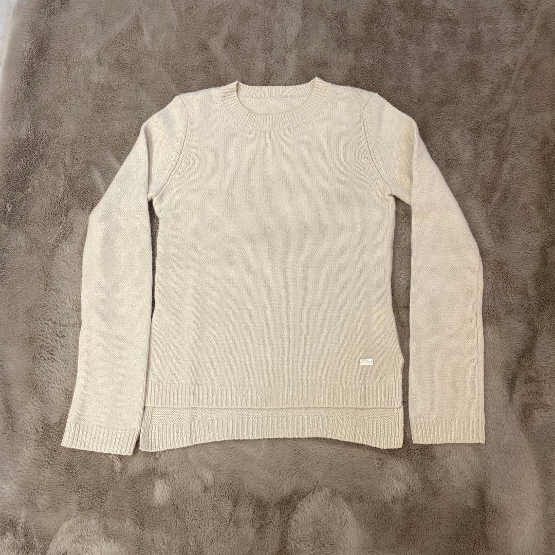 FOXEY カシミヤ　ふわふわリブ編み　セーター 38 ベージュ