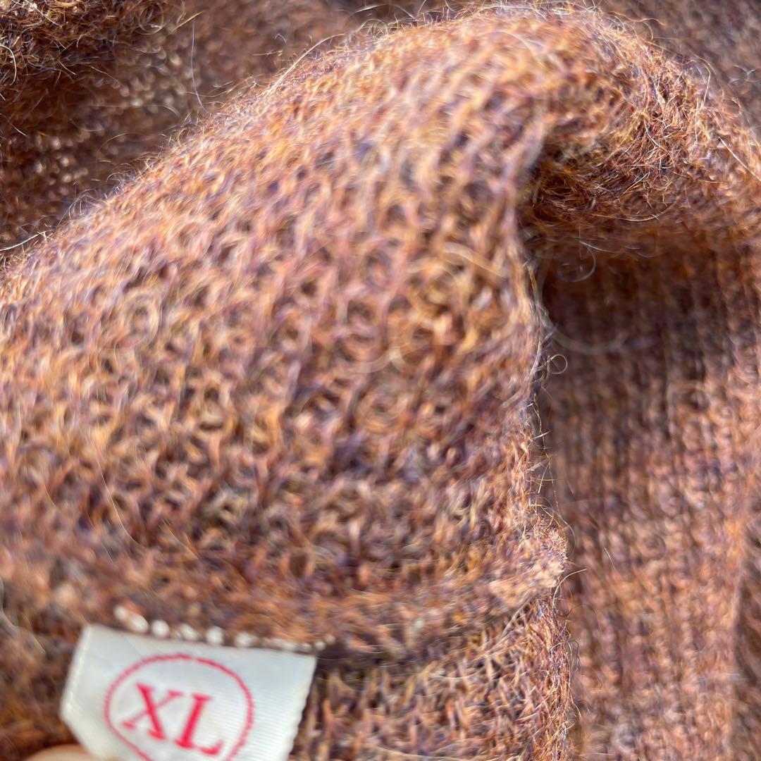 60's ビンテージ モヘアカーディガン XL 茶色 カートコバーン 野村訓市
