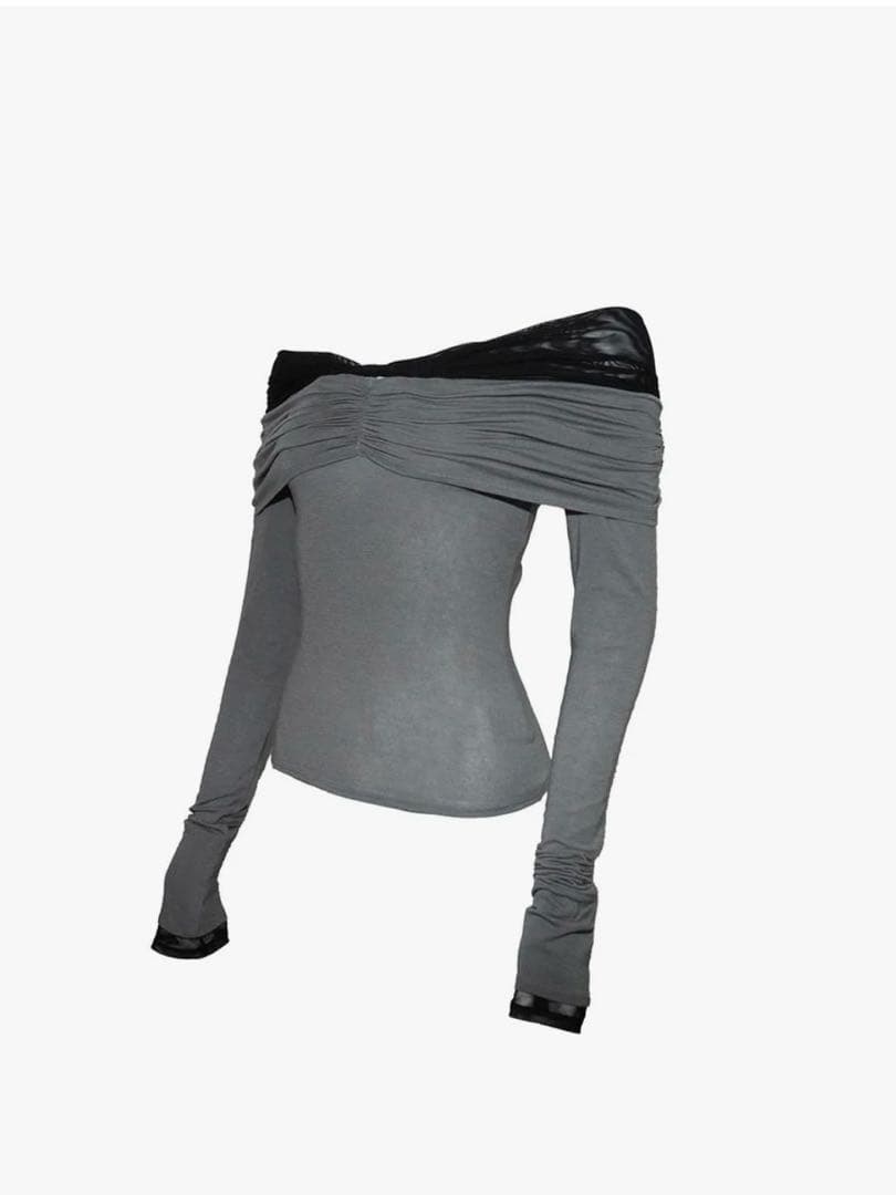 トップス Theredthread S twist off shoulder tops THEREDTHREAD / ザレッドスレッド】S twist off shoulder tops