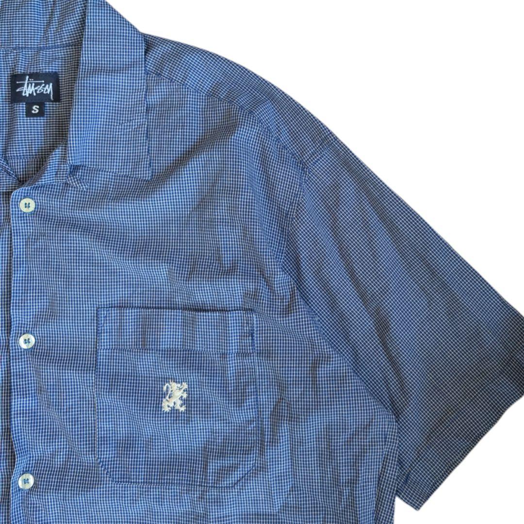 OLD STUSSY ステューシー 開襟シャツ USA製 チェックシャツ 紺タグ