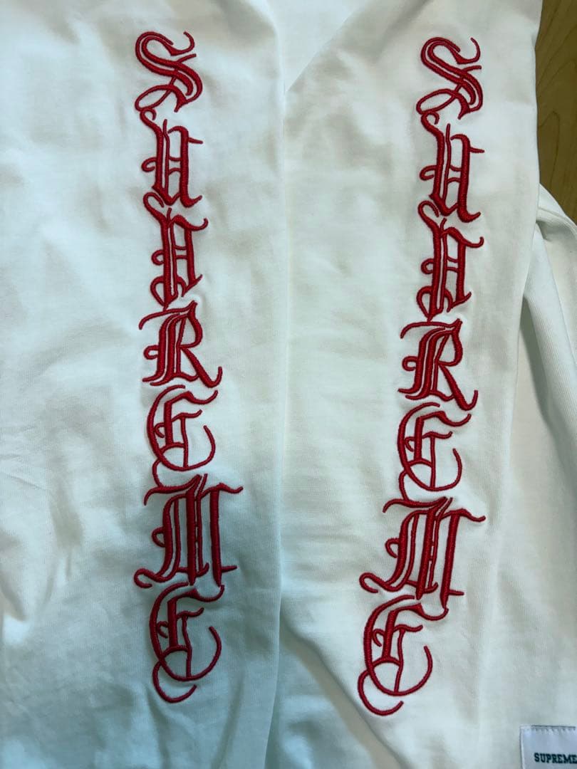 Supreme ホワイト 長袖シャツ Sサイズ