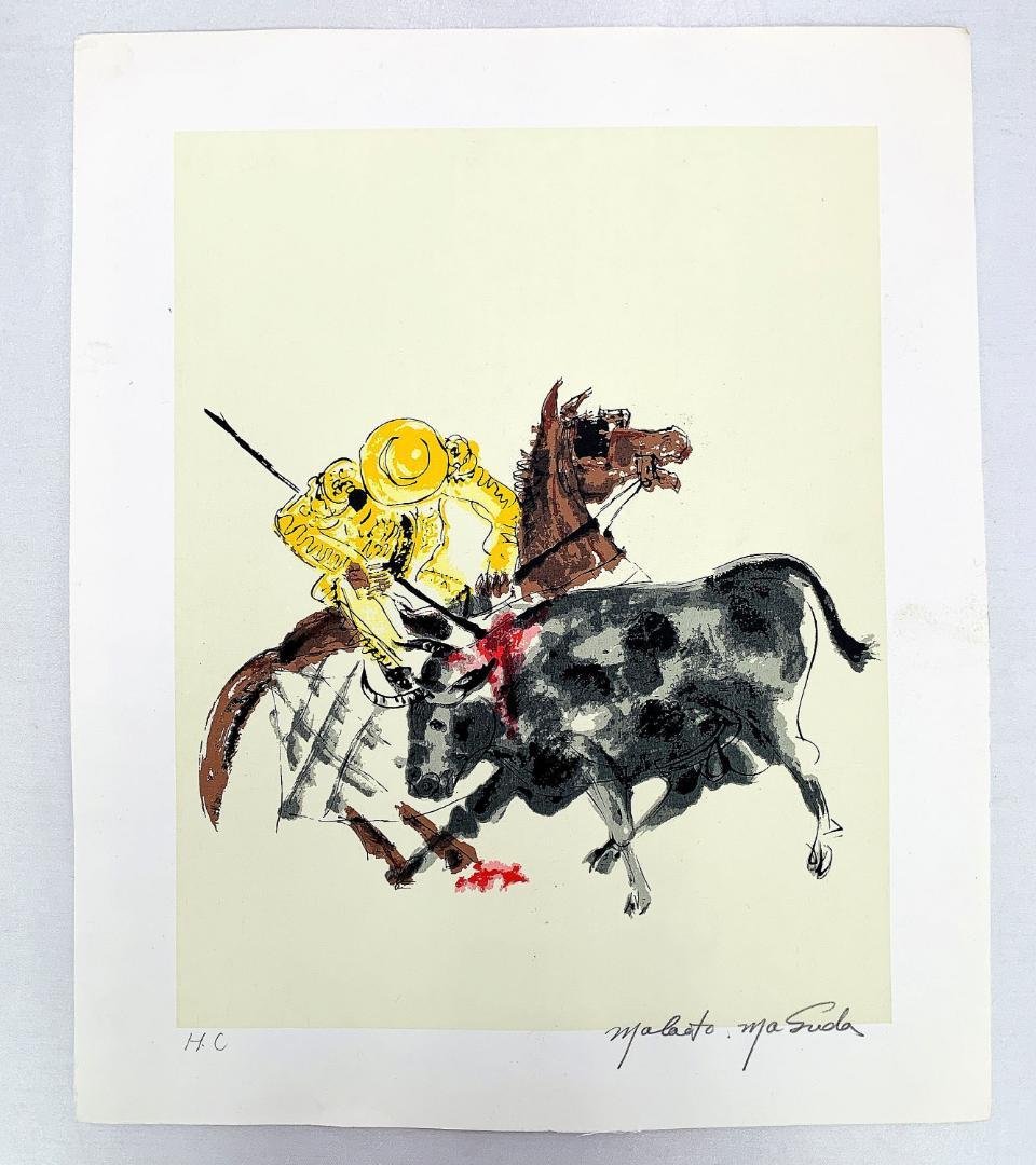 真作保証 増田誠『斗牛（闘牛）』リトグラフ H.C版 直筆サイン入り Yahoo!オークション -「増田誠」(美術品) の落札相場・落札価格