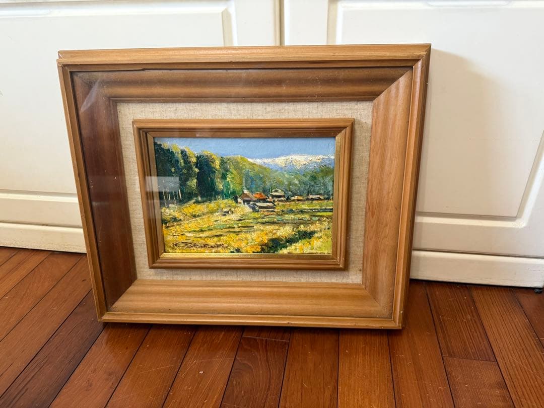 ②「山麓の農村風景」髙橋一善 油絵