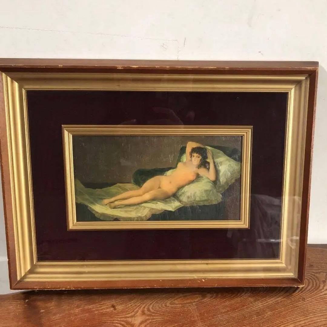 裸婦　額縁　油絵