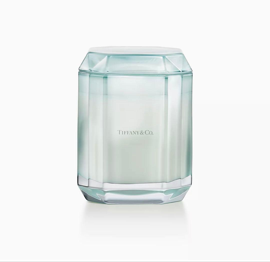 Tiffany & Co.青色ガラスキャンドル ティファニー ファセット 1837 キャンドル サファイヤカラー ガラス