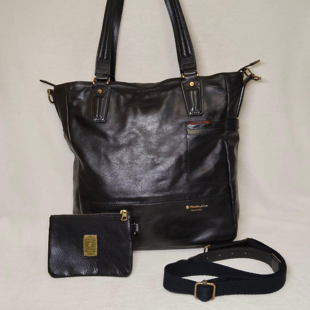 マスターピース 2way トートバッグ カウレザー ブラック A4収納可 master-piece（マスターピース） 最大53%☆3/1迄 正規取扱店 トート