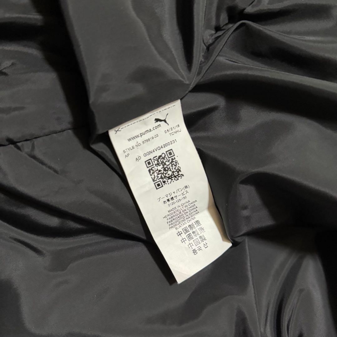 PUMA ロングダウンコート ブラック 金ロゴ ベンチコート S〜M相当