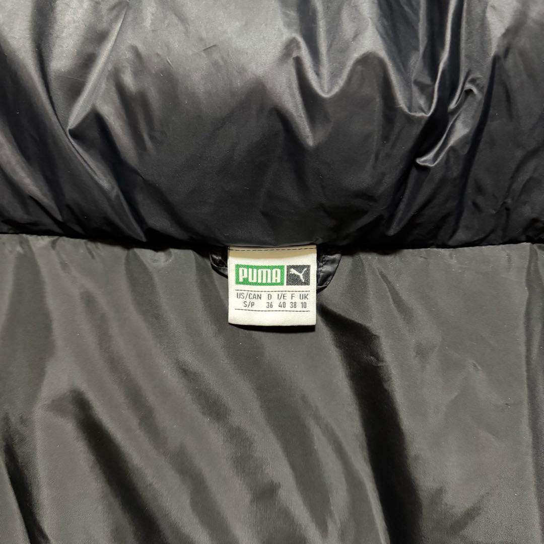 PUMA ロングダウンコート ブラック 金ロゴ ベンチコート S〜M相当