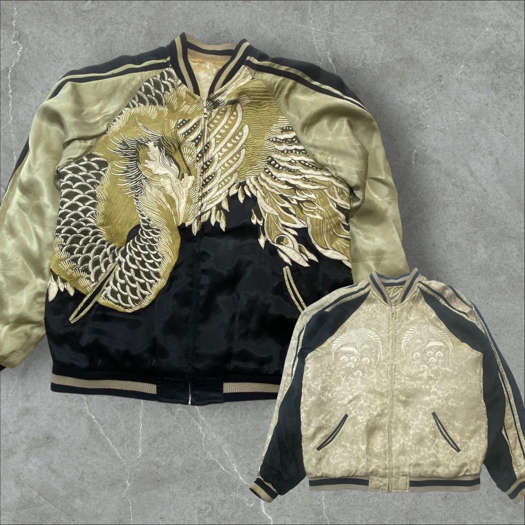 花旅楽団 リバーシブル スカジャン L 和柄 刺繍