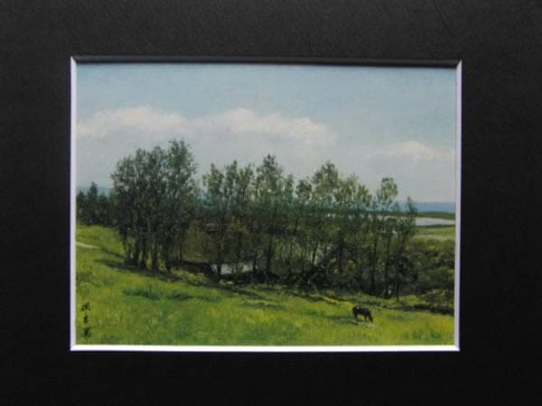 向井潤吉、【石狩川河口の家】、希少な額装用画集より、美品、日本人画家