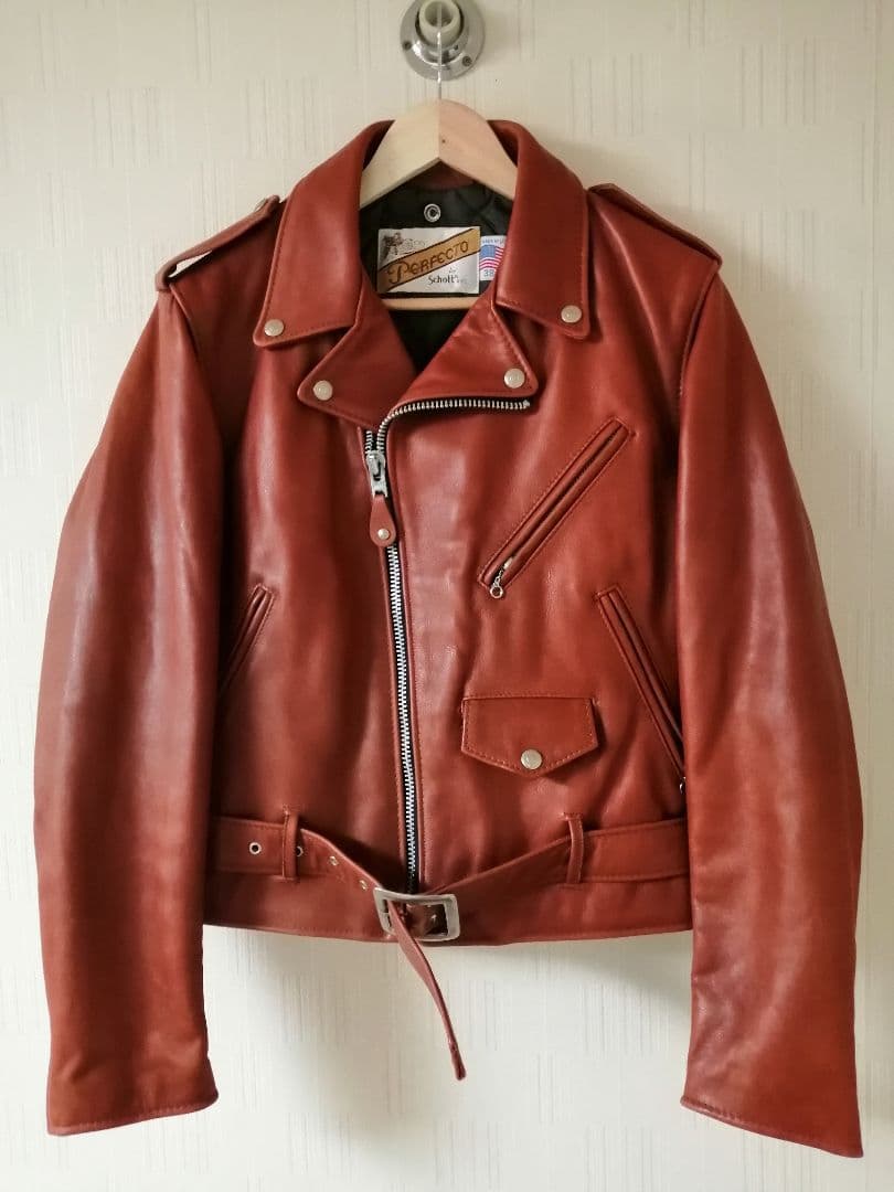 schottライダースジャケット618サイズ38茶革ブラウン美品