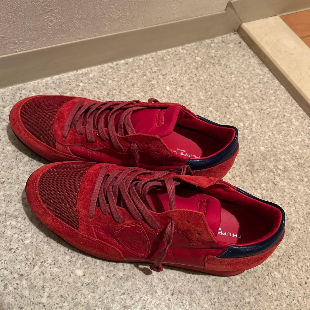 PHILIPPE MODEL 42 赤　メンズスニーカー